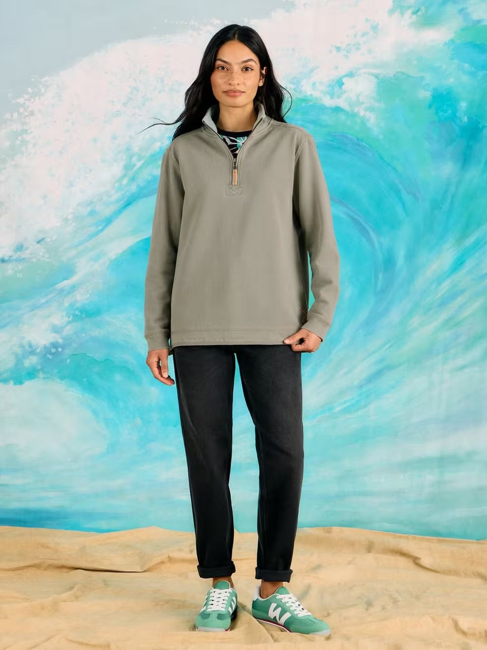 White Stuff Rewind ‘85 Half Zip Sweat