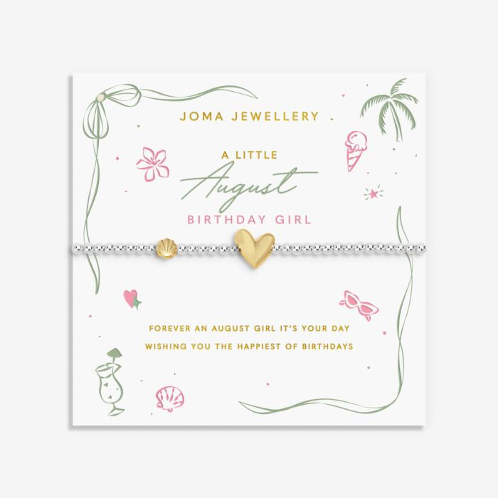 Joma Jewellery Birth Month A Little 'August' Bracelet in Silver and Gold Plating
