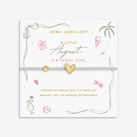 Joma Jewellery Birth Month A Little 'August' Bracelet in Silver and Gold Plating