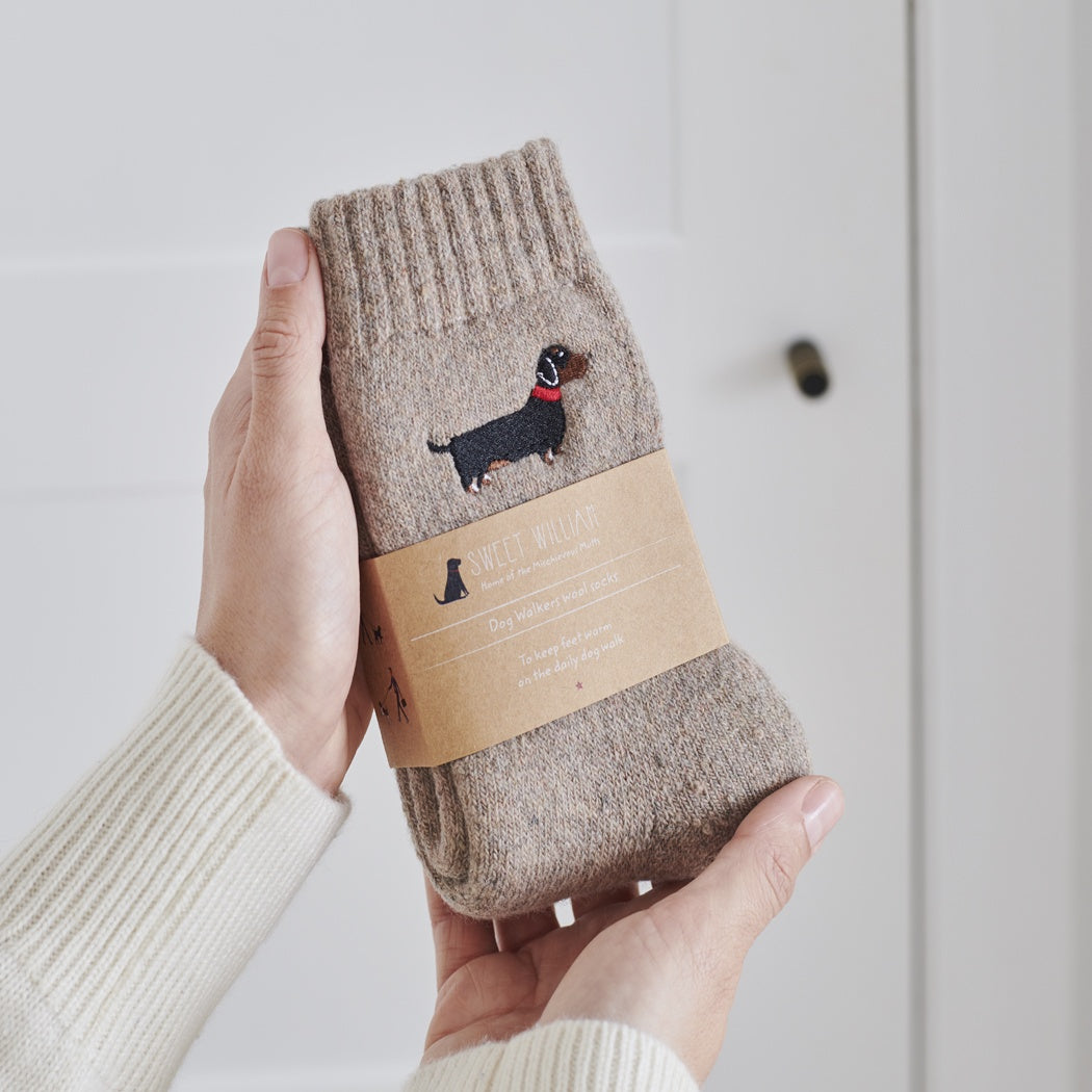 Sweet William Dachshund Dog Walker Socks