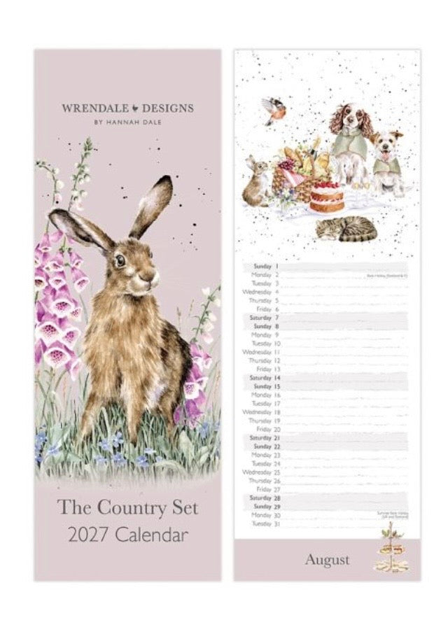 Wrendale Designs “Country Set” Slim calendar 2027