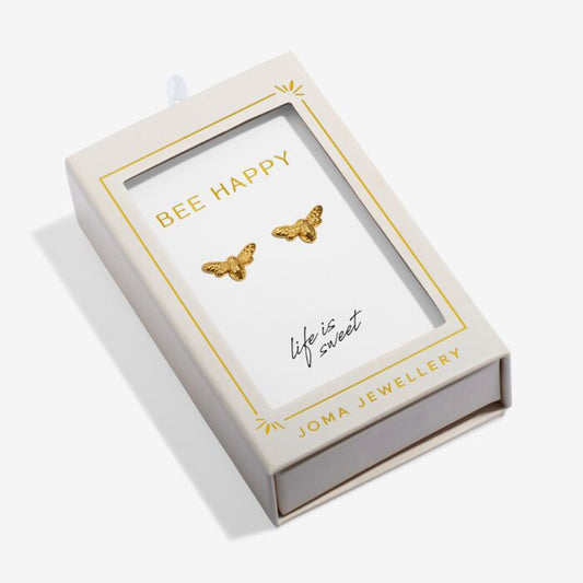 Joma Jewellery Moments To Shine ‘Bee Happy’ Gold Stud Earrings