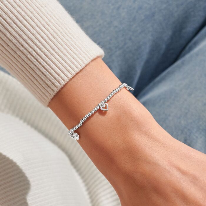Joma Jewellery Life’s A Charm ‘With Love’ Bracelet Silver Plated