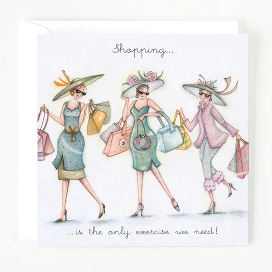 Berni Parker Designs Shopping is the only exercise Card