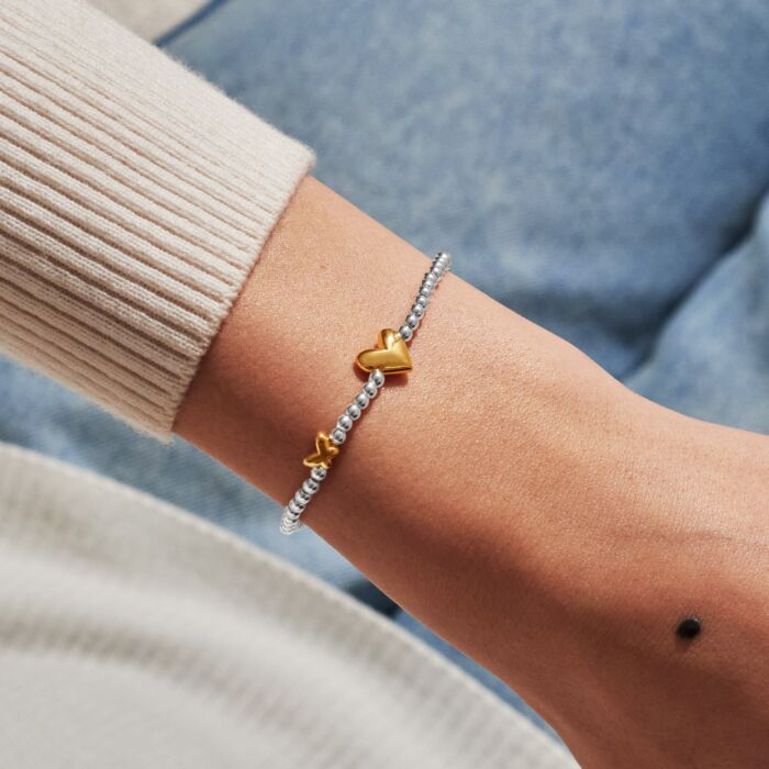 Joma Jewellery Birth Month A Little 'April' Bracelet in Silver and Gold Plating