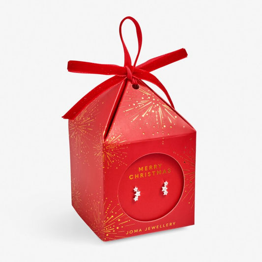 Joma Jewellery Earring Bauble “Merry Christmas” Stud Earrings