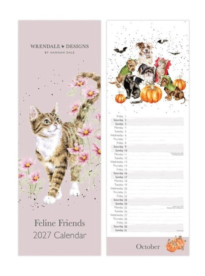 Wrendale Designs “Feline Friends” Cat Slim calendar 2027