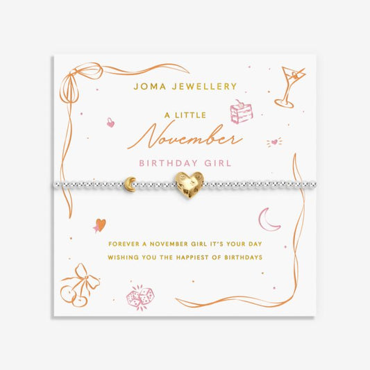 Joma Jewellery Birth Month A Little 'November' Bracelet in Silver and Gold Plating