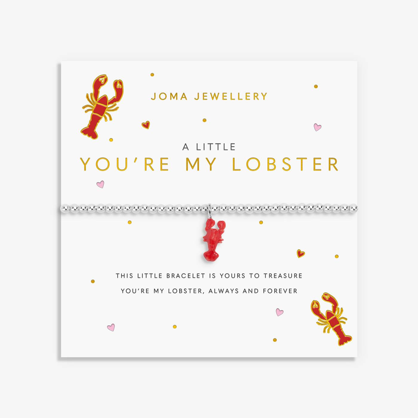 Joma Jewellery A Little Vibes 'You're My Lobster' Bracelet In Silver Plating