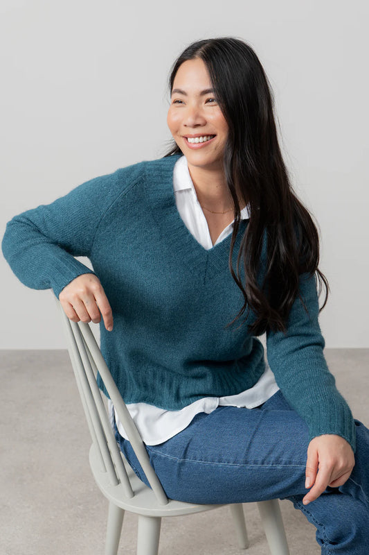 Lily & Me Woodchester V-Neck Boxy Knit Jumper