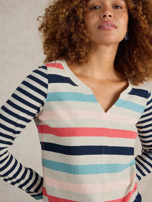 White Stuff Nelly Stripe Long Sleeved Tee