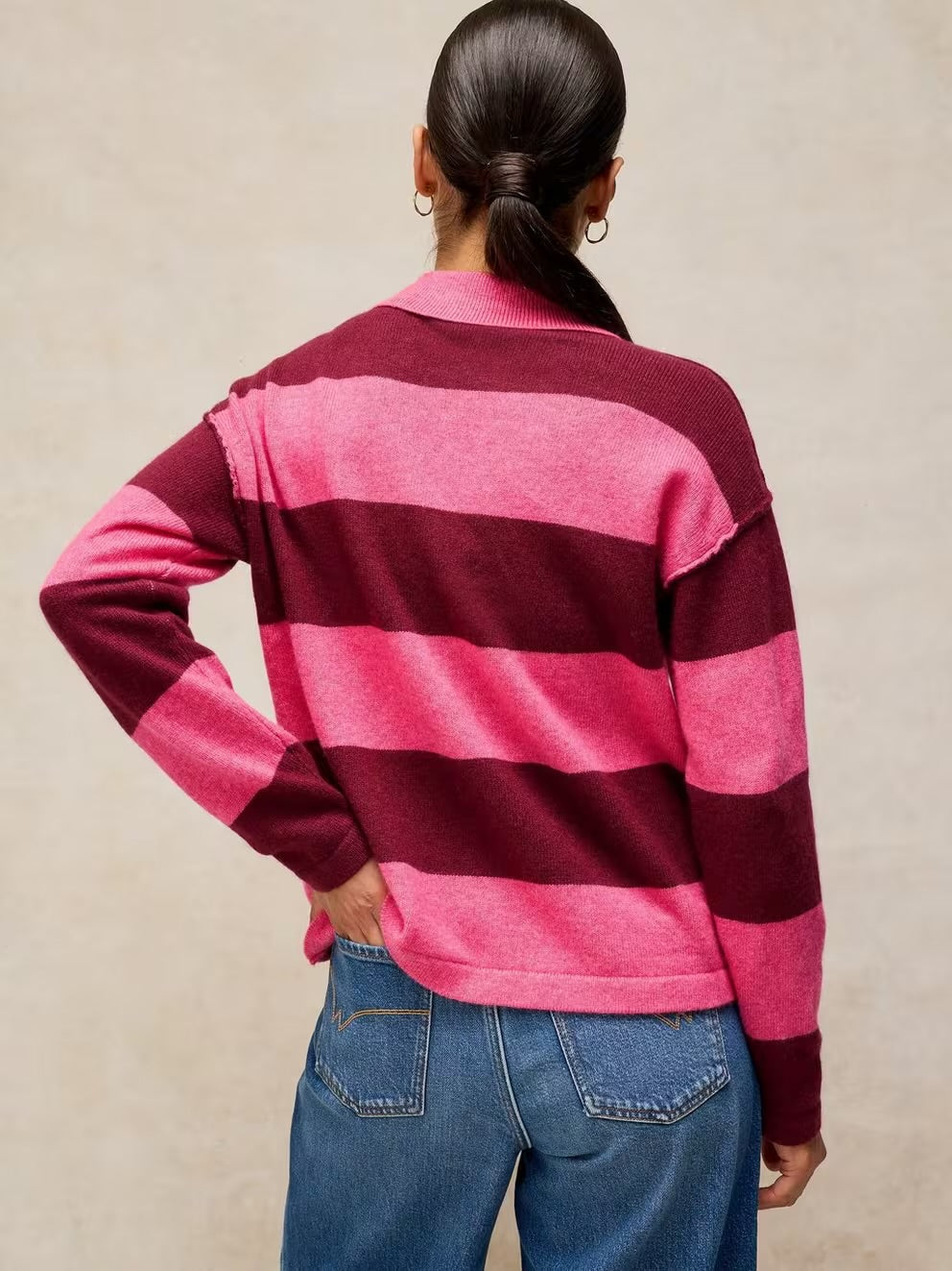 White Stuff Camilla Stripe Collar Jumper