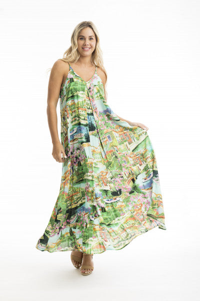 Orientique Printed Bellagio Strappy Dress