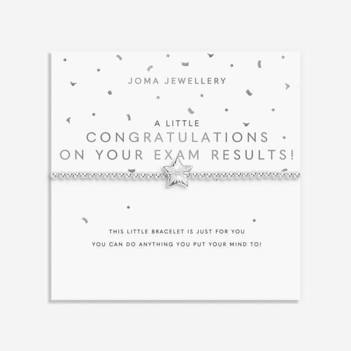 Joma Jewellery A little ‘Congratulations On Your Exam Results’ Silver Plated Bracelet