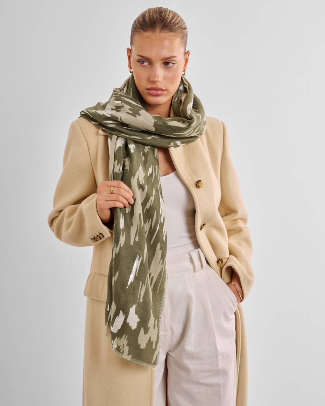 Katie Loxton Printed Foil Scarf