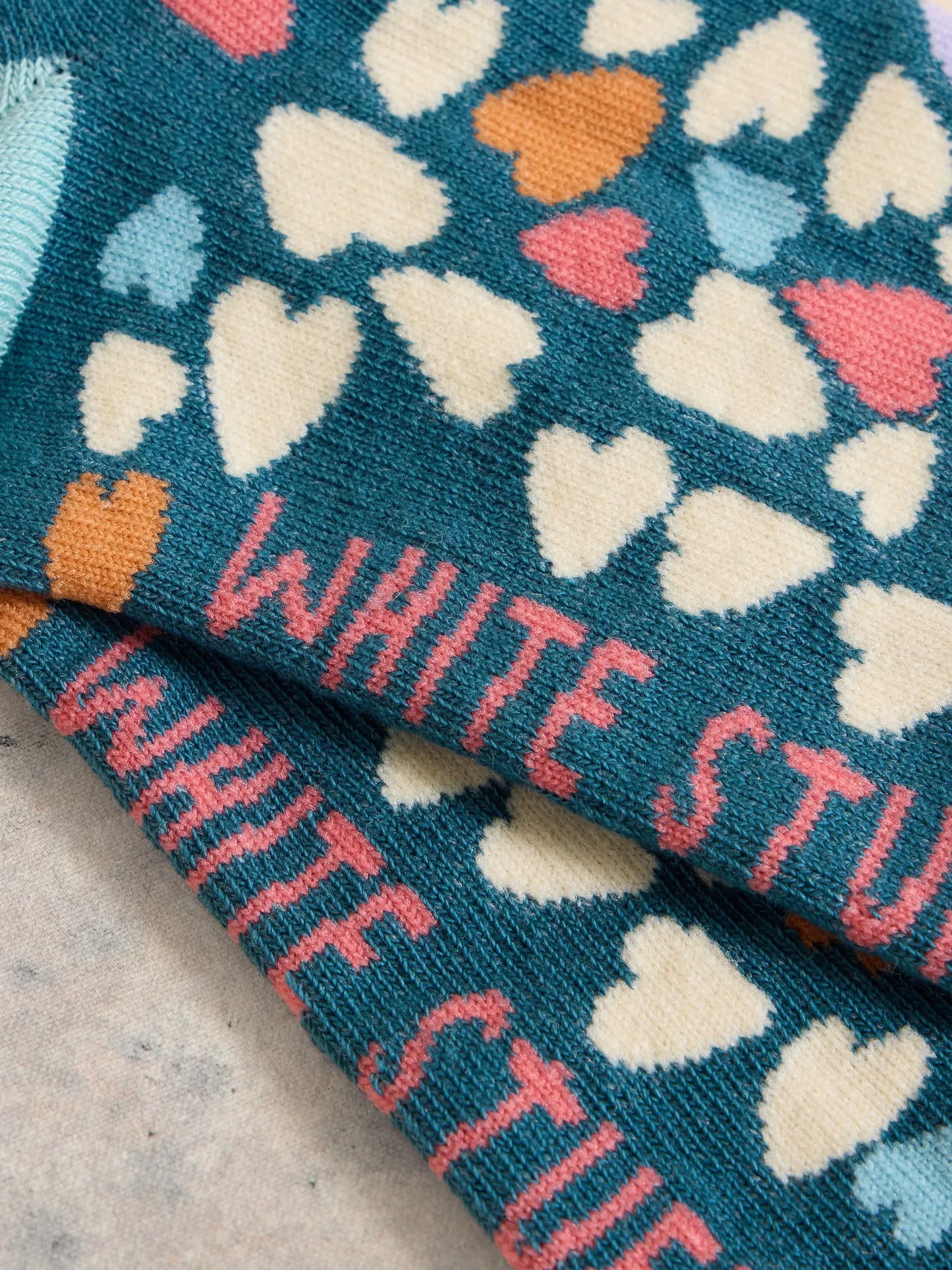 White Stuff Heart Print Trainer Socks