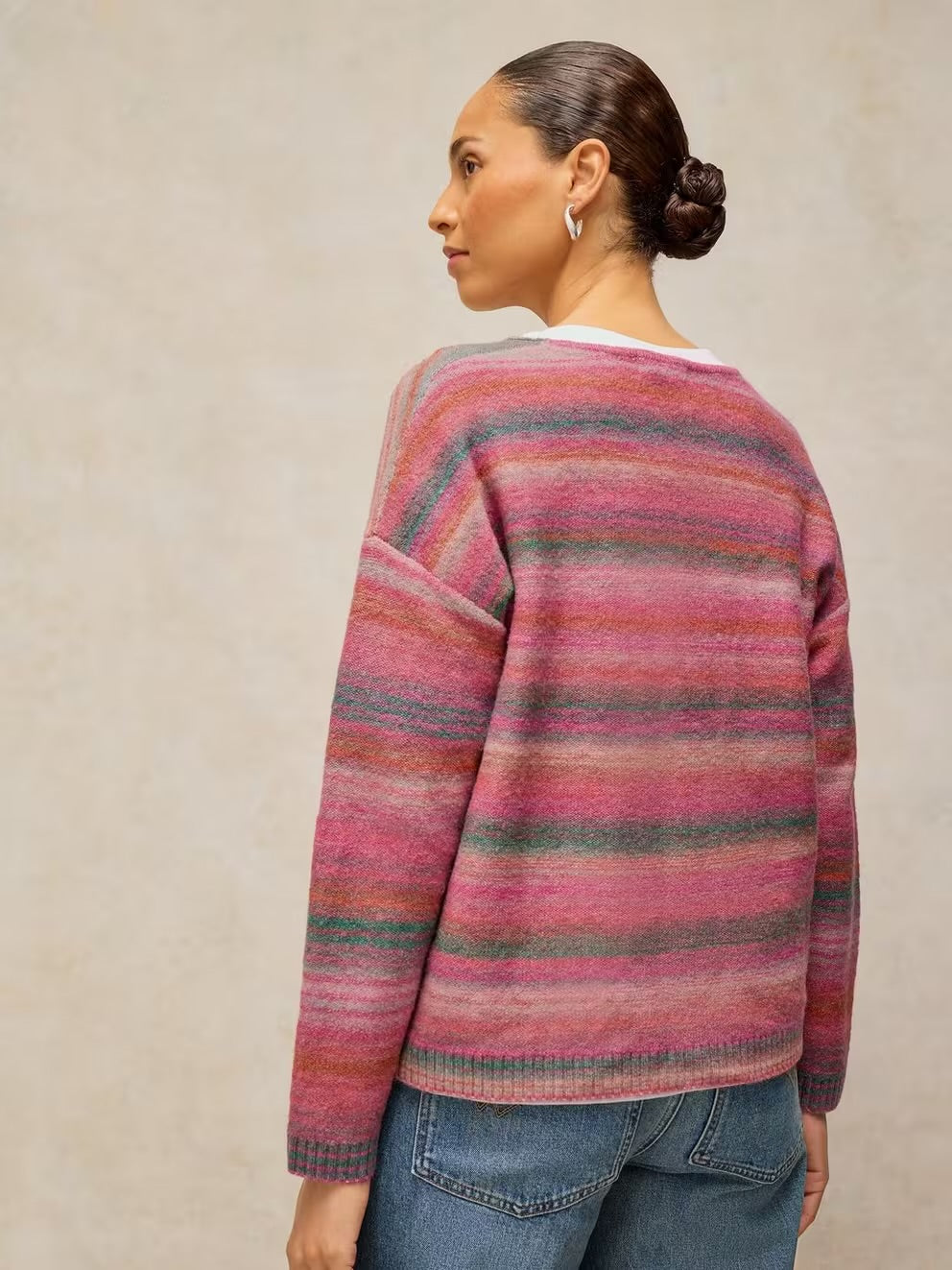 White Stuff Spacedye V Neck Jumper