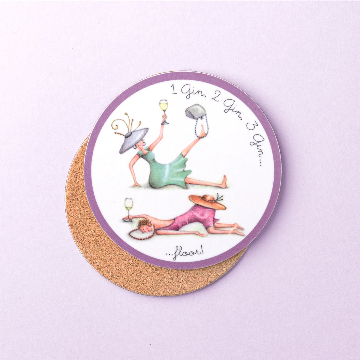 Berni Parker Coaster  1 Gin, 2 Gin, 3 Gin, floor