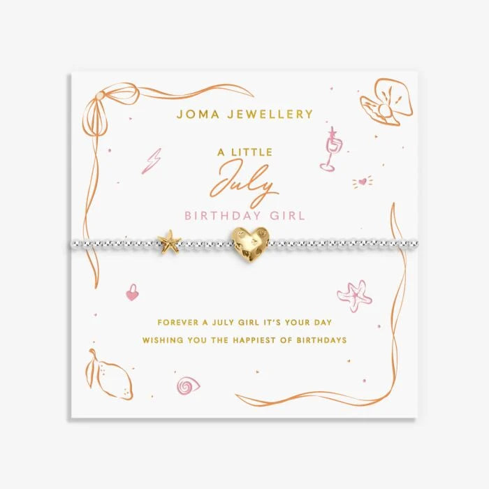 Joma Jewellery Birth Month A Little 'July' Bracelet in Silver and Gold Plating