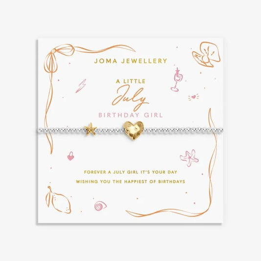 Joma Jewellery Birth Month A Little 'July' Bracelet in Silver and Gold Plating