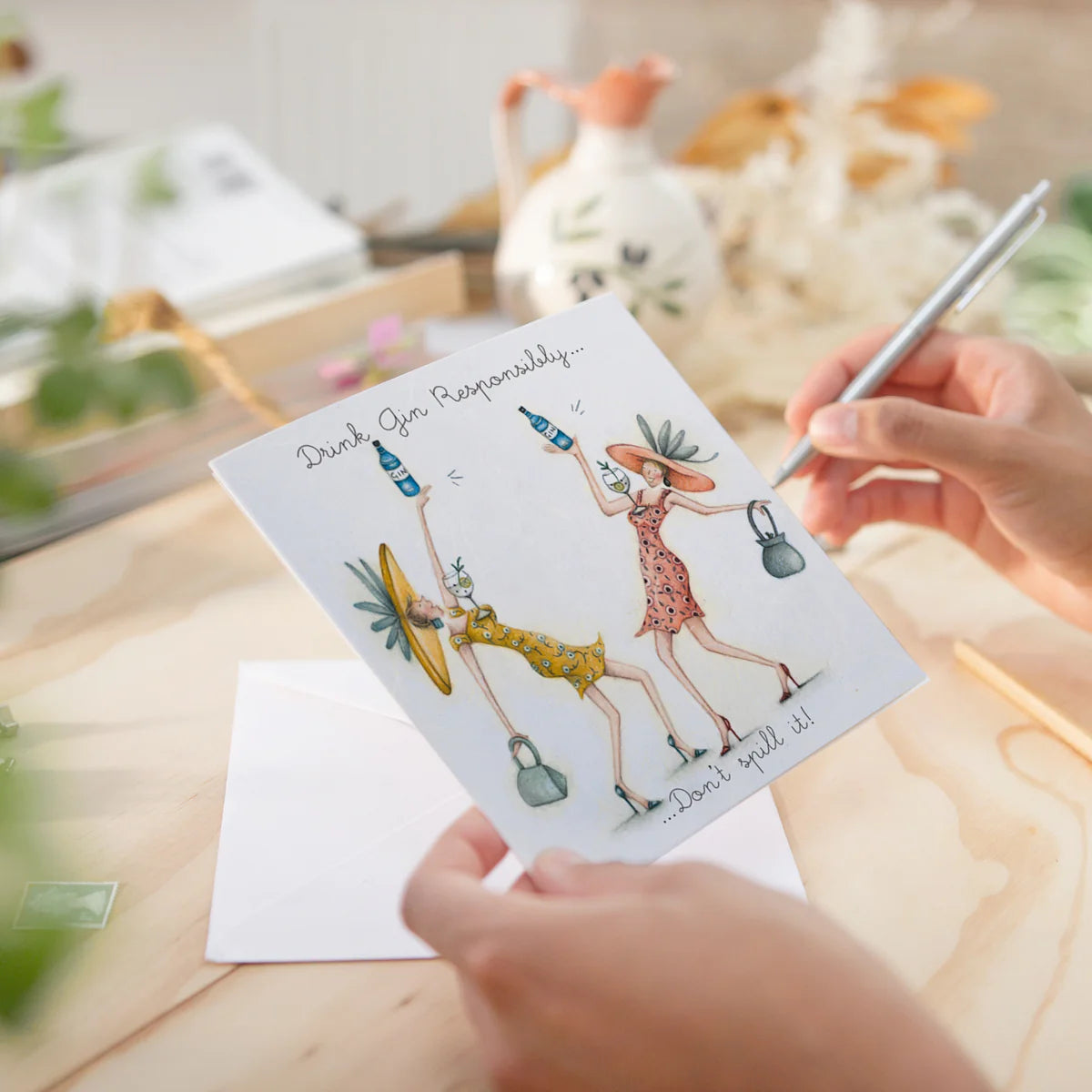 Berni Parker Designs Drink Gin Responsibly Card
