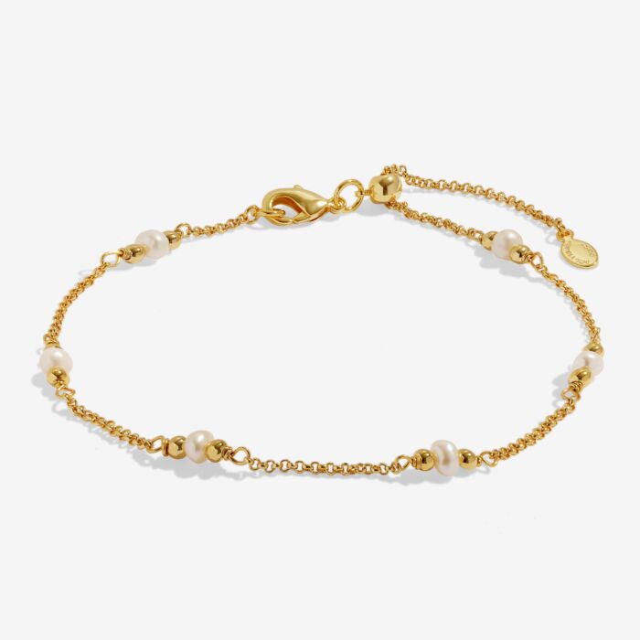 Joma Jewellery Anklet Pearl Gold Plated