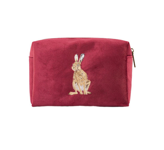 Golden Hour Hare Embroidered Make Up Bag