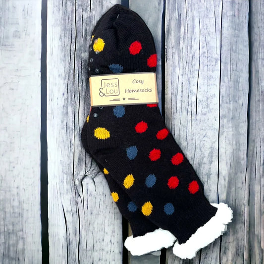 Jess & Lou Splendid Spots Super Cosy Lined Socks