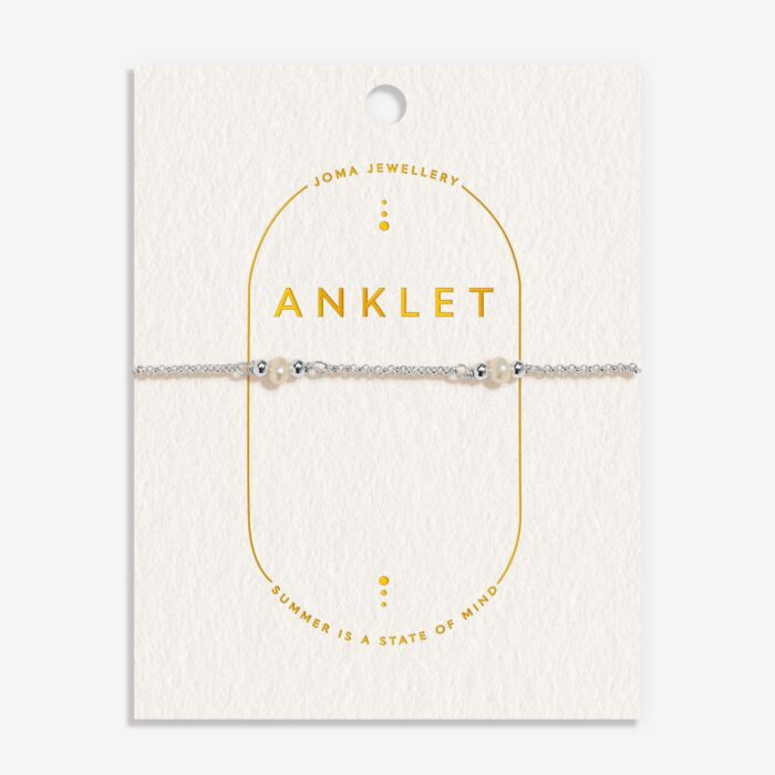 Joma Jewellery Anklet Pearl Silver Plated