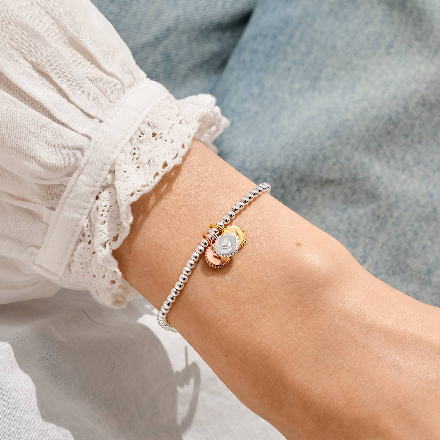 Joma Jewellery A Little Charmed Moments 'True Friend' Bracelet In Silver, Gold, and Rose Gold Plating