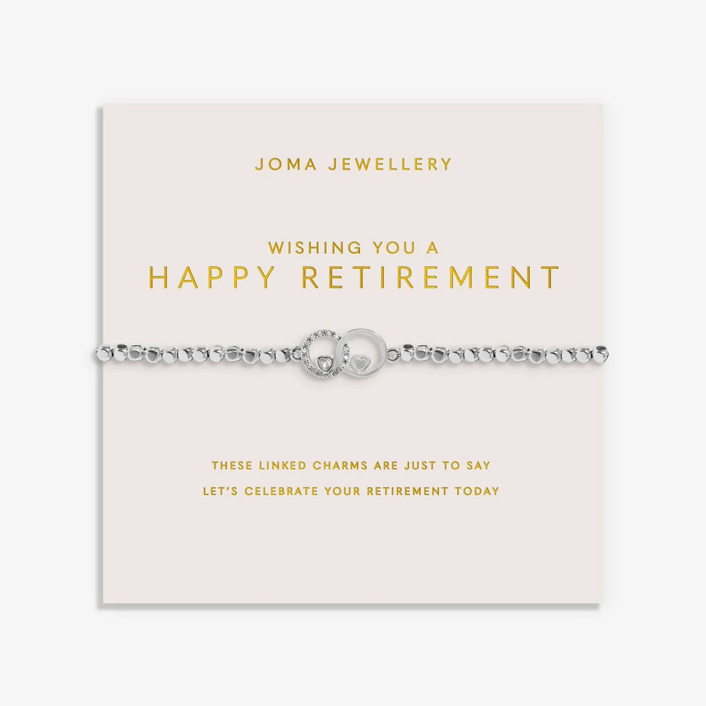 Joma Jewellery Forever Yours 'Wishing You A Happy Retirement' Bracelet In Silver Plating