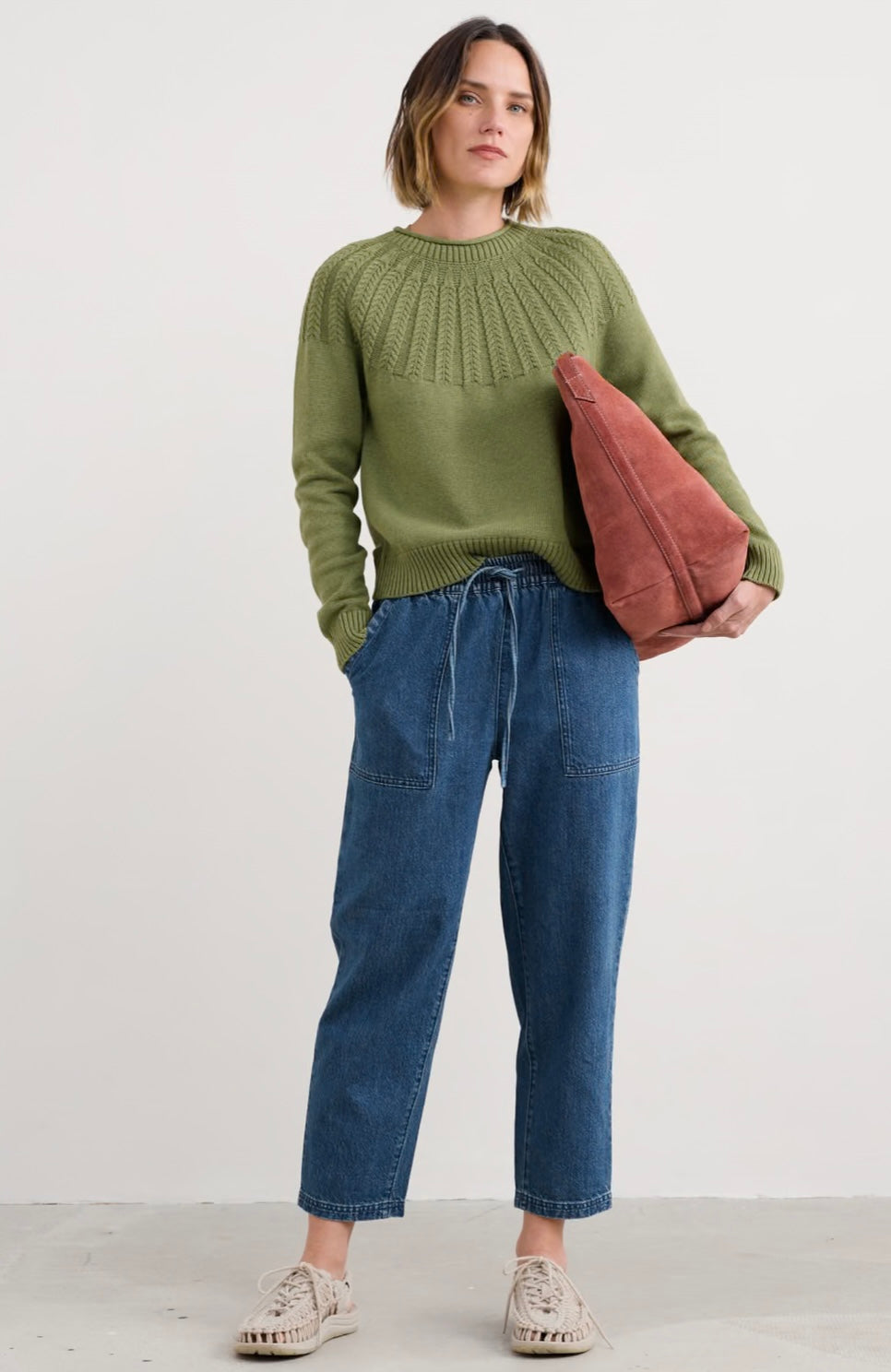 Seasalt Stone Chat Jumper Moss