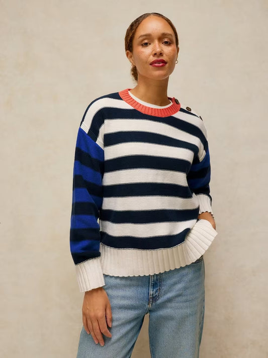 White Stuff Bea Button Cotton Jumper