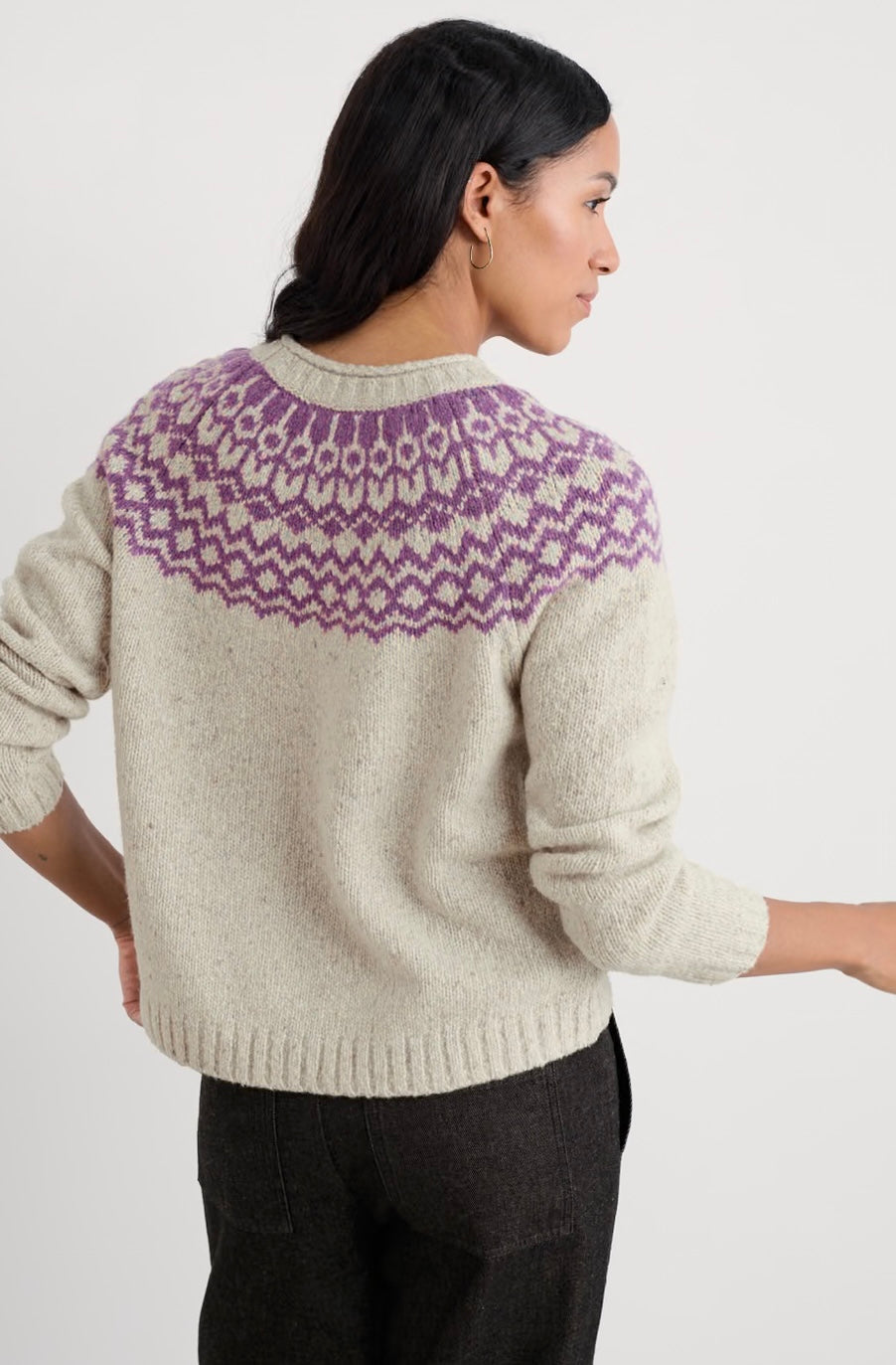 Seasalt Port Kinnis Jumper Merino - Wag Tail Aran Spring Heather