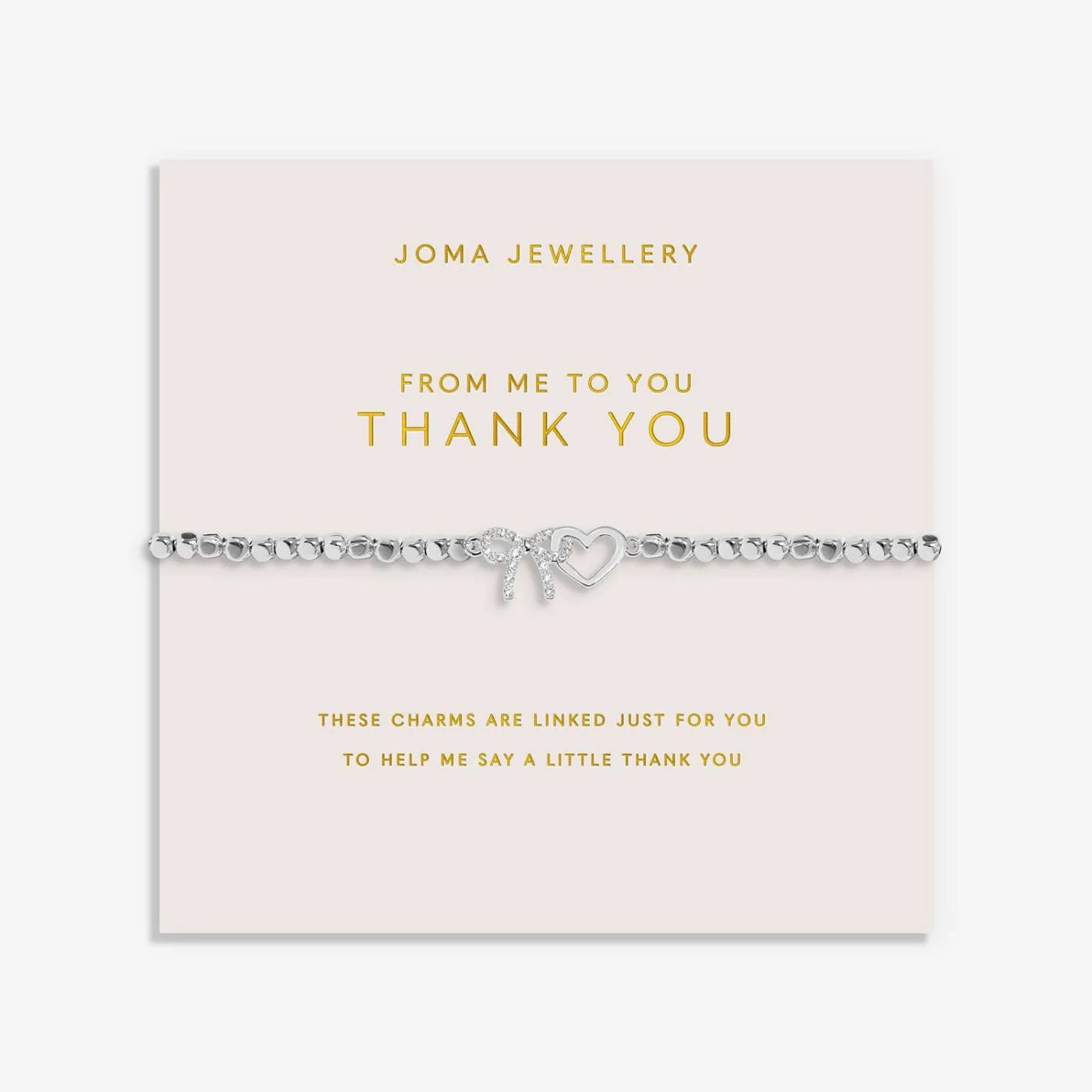Joma Jewellery Forever Yours 'From Me To You Thank You' Bracelet In Silver Plating