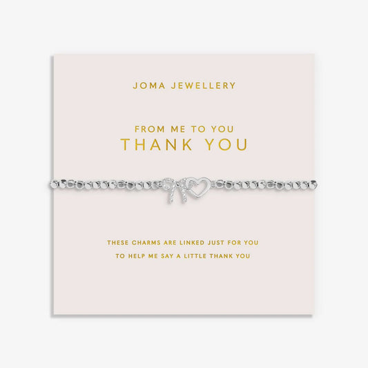 Joma Jewellery Forever Yours 'From Me To You Thank You' Bracelet In Silver Plating