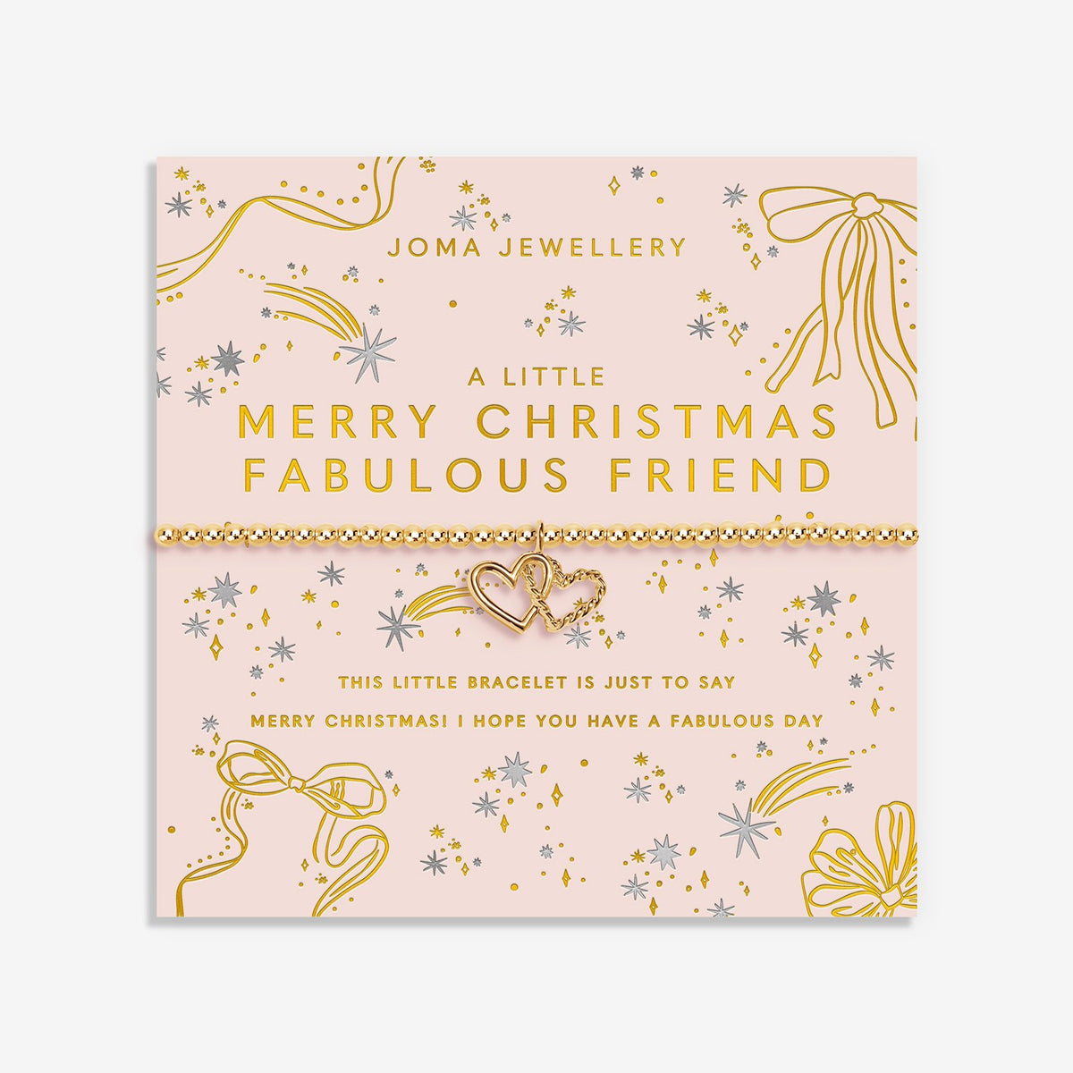 Joma Christmas A Little 'Merry Christmas Fabulous Friend' Bracelet In Gold Plating