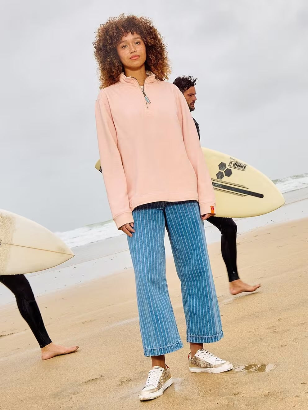 White Stuff Rewind ‘85 Half Zip Sweat Plain