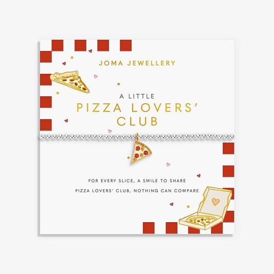 Joma Jewellery A Little Vibes 'Pizza Lovers Club' Bracelet In Silver Plating