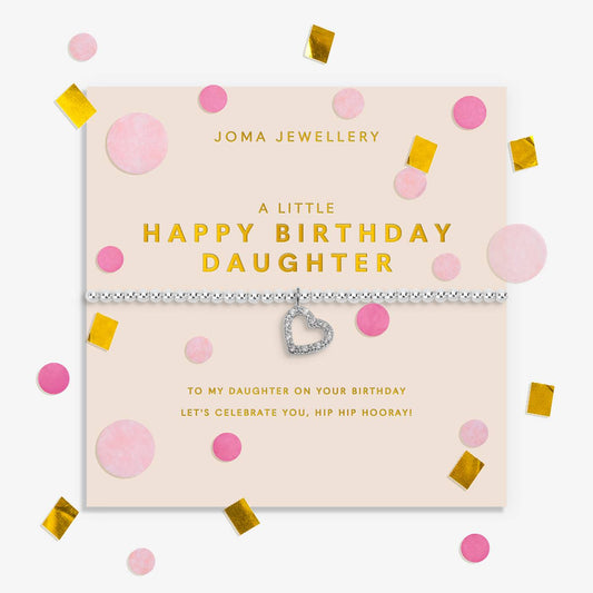 Joma Jewellery Confetti A Little 'Happy Birthday Daughter' Bracelet In Silver Plating