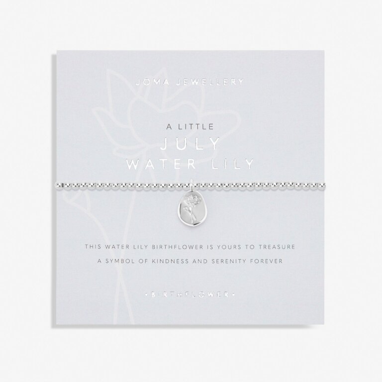 Joma Jewellery A Little Birth Flower 'July' Water Lilly Bracelet