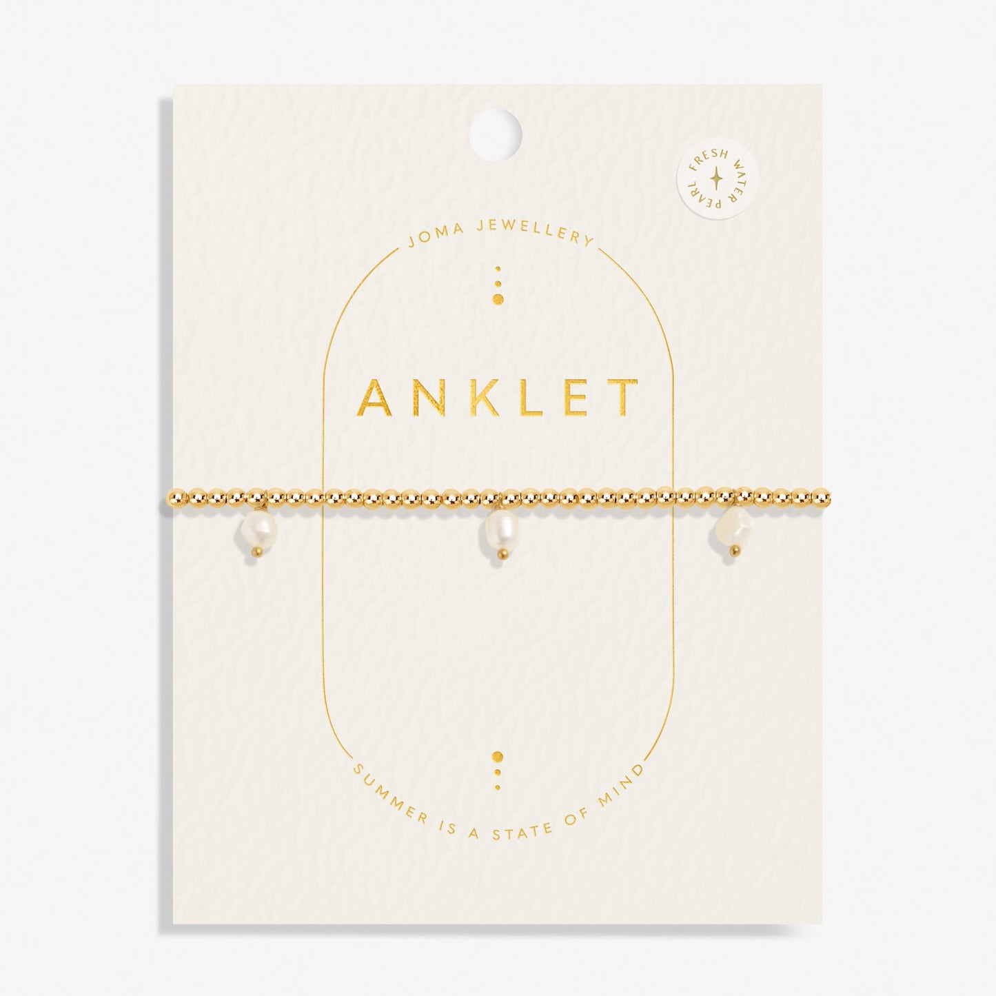 Three Pearl Gold Anklet (Gold Plated)