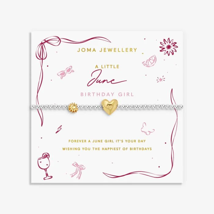 Joma Jewellery Birth Month A Little 'June' Bracelet in Silver and Gold Plating