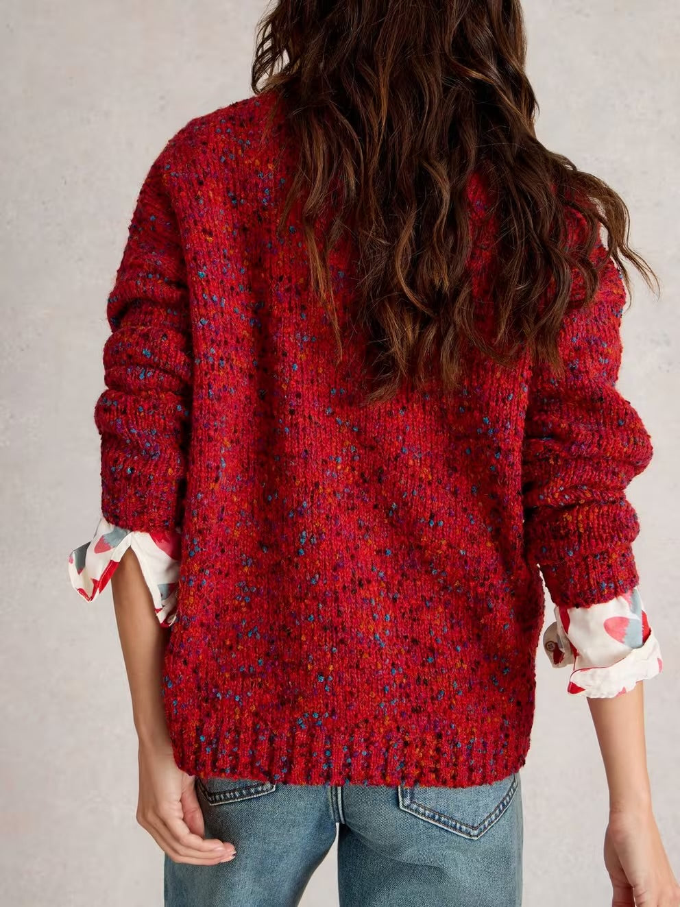 White Stuff Textured V neck Jumper