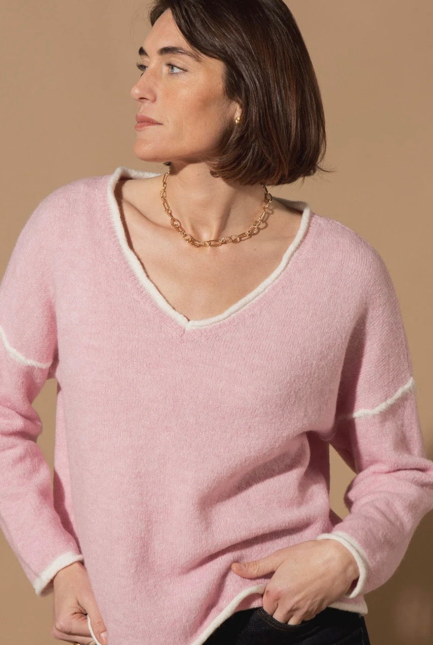 Tilley & Grace Emilie Contrast Stitch Jumper