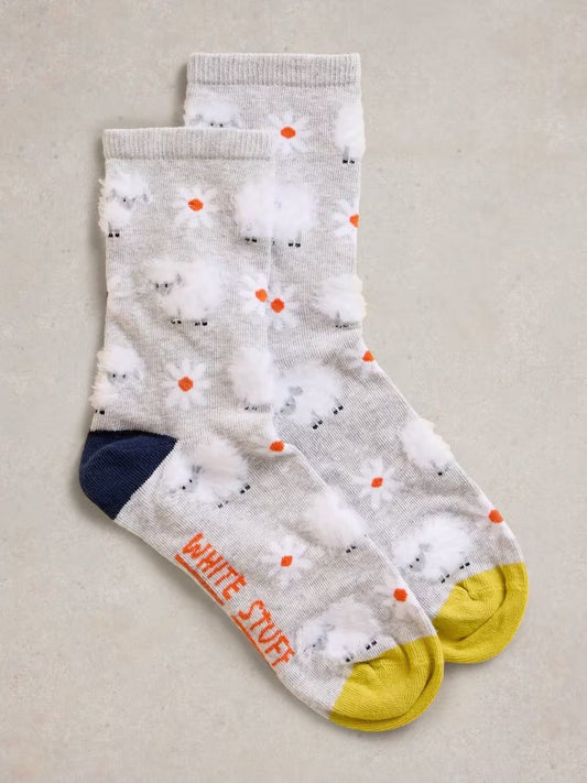 White Stuff Fluffy Sheep Ankle Socks