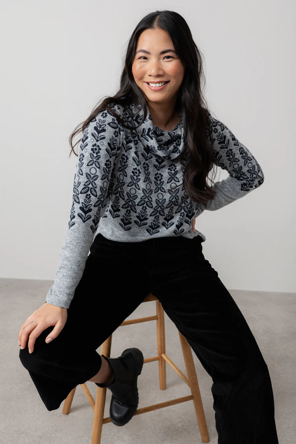 Lily & Me Relaxed Everyday Jumper Folk Fairisle