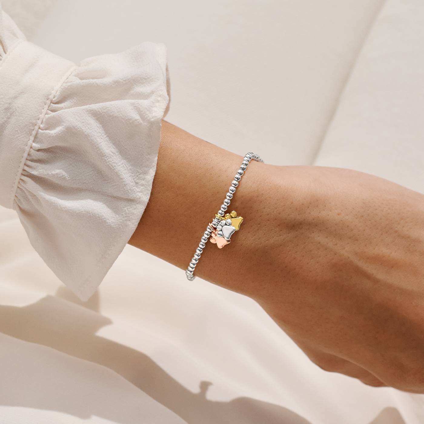 Joma Jewellery A Little Charmed Moments 'Perfect Paw Print' Bracelet In Silver, Gold, and Rose Gold Plating