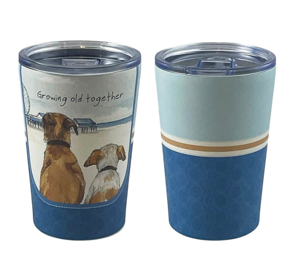 Little Dog Laughed Growing Old Travel Cup