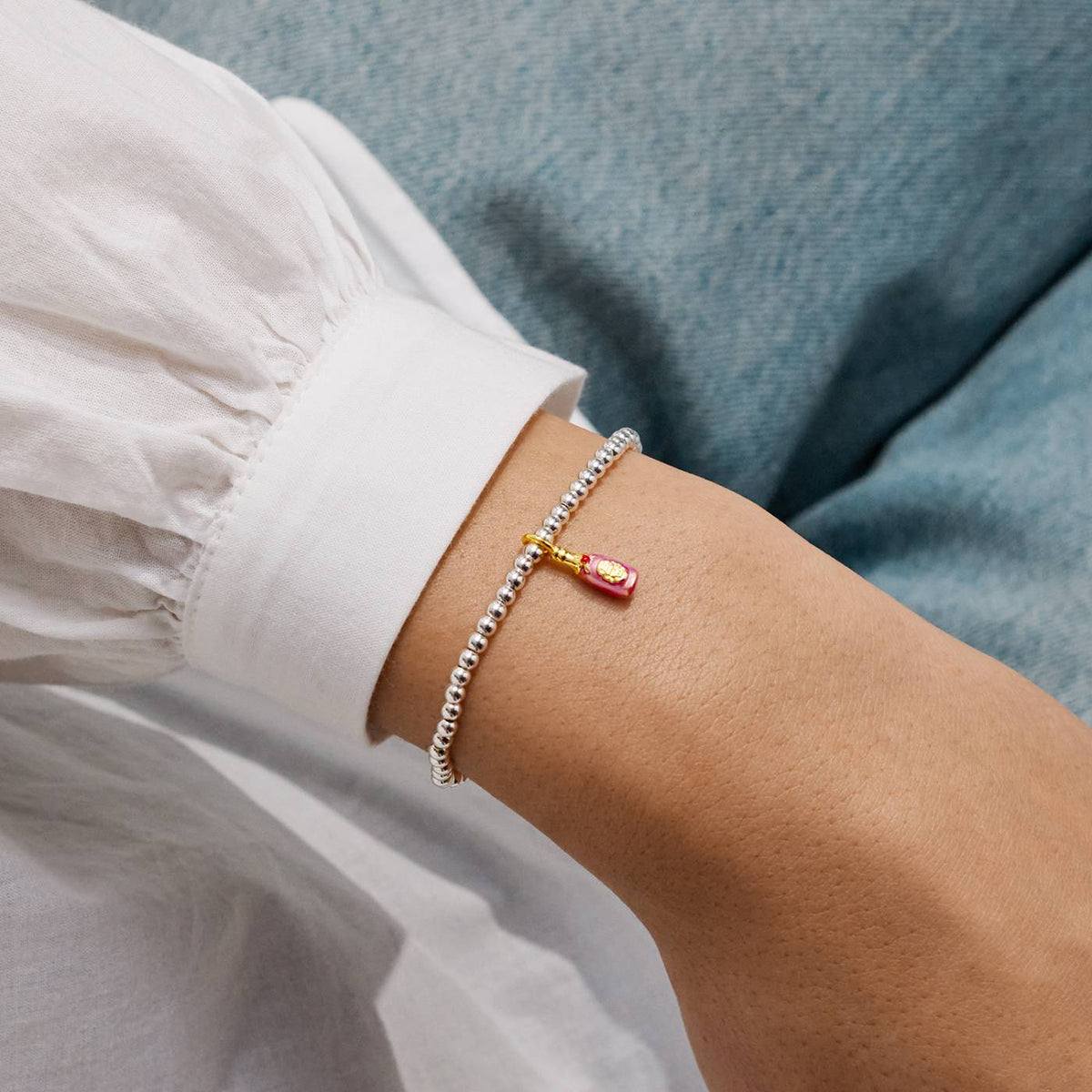 Joma Jewellery A Little Vibes 'Prosec Ho Ho Ho' Bracelet In Silver Plating